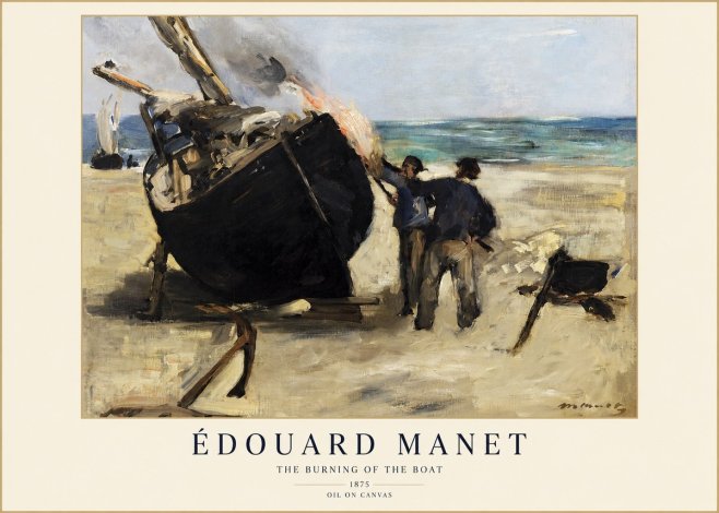 Édouard Manet The Burning of the Boat No1 - Poszter
