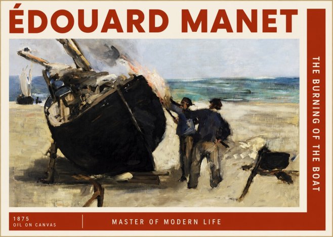 Édouard Manet The Burning of the Boat No2 - Poszter