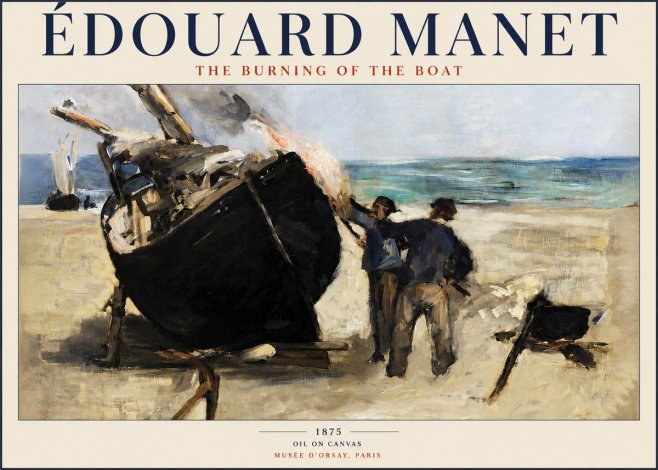 Édouard Manet The Burning of the Boat No3 - Poszter