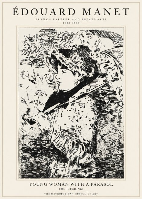 Édouard Manet Young Woman with a Parasol No1 - Poszter