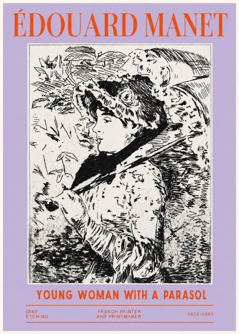 Édouard Manet Young Woman with a Parasol No2 - Poszter