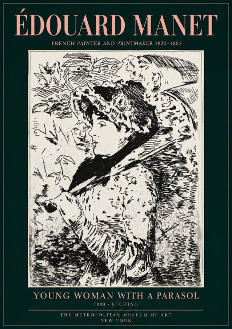 Édouard Manet Young Woman with a Parasol No3 - Poszter