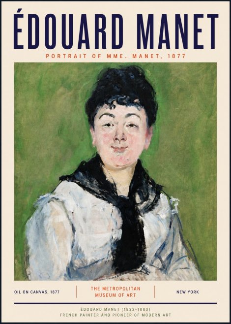 Édouard Manet Portrait of Mme. Manet No4 - Poszter