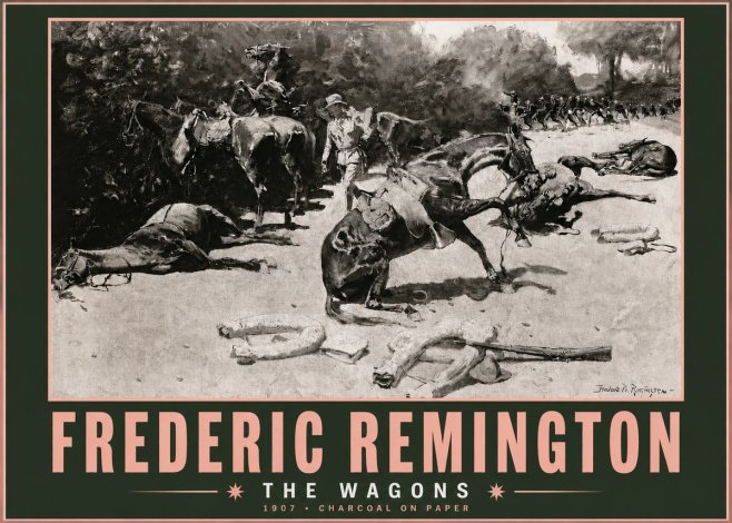 Frederic Remington The Wagons No3 - Poszter