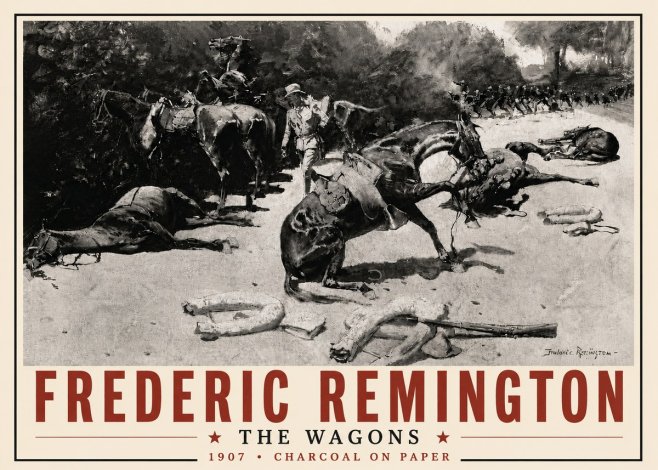 Frederic Remington The Wagons No6 - Poszter