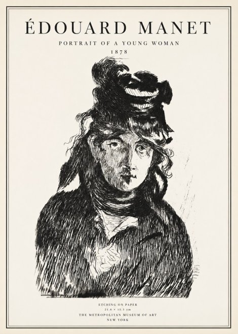 Édouard Manet Portrait of a Young Woman I No1 - Poszter