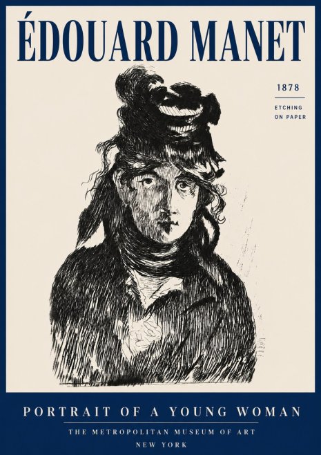 Édouard Manet Portrait of a Young Woman I No4 - Poszter