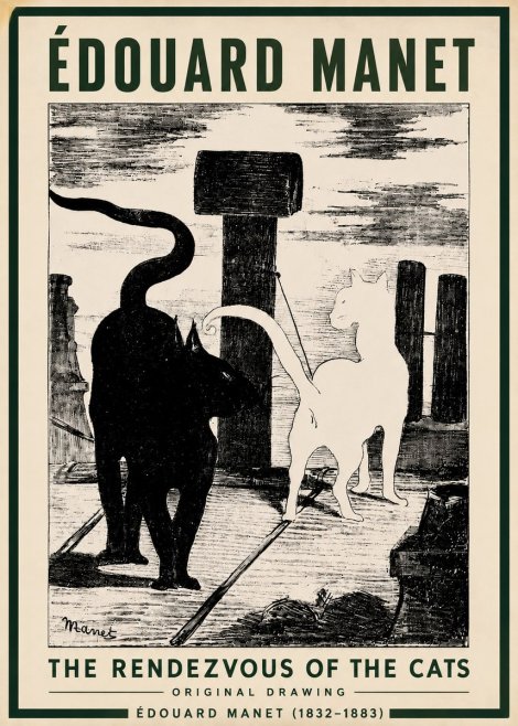 Édouard Manet The Rendezvous of the Cats No3 - Poszter
