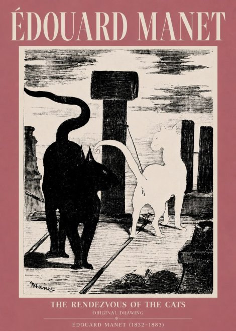 Édouard Manet The Rendezvous of the Cats No5 - Poszter