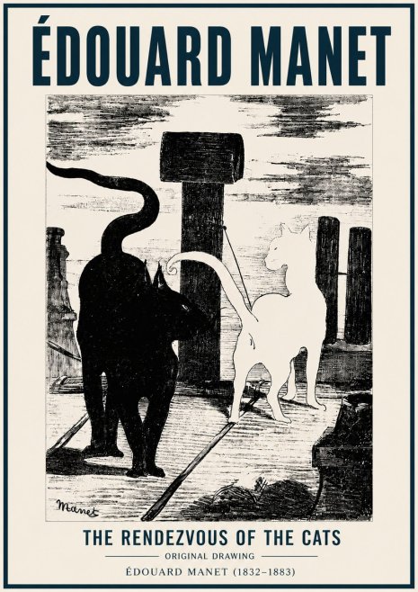 Édouard Manet The Rendezvous of the Cats No6 - Poszter