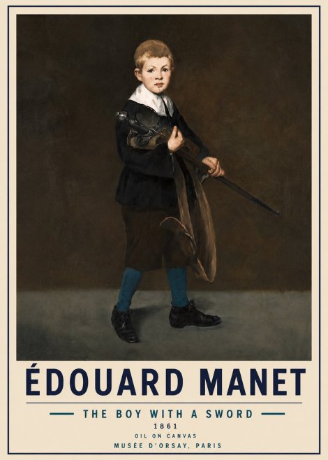 Édouard Manet The Boy with a Sword No5 - Poszter