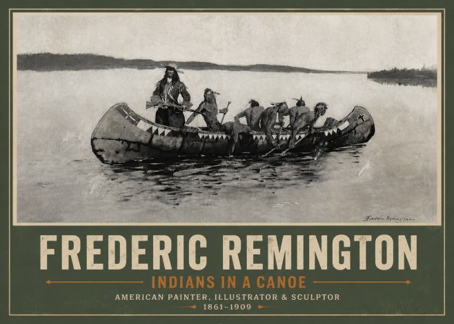 Frederic Remington Indians in a Canoe No5 - Poszter