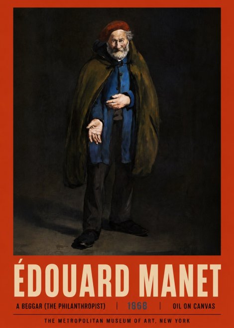 Édouard Manet A Beggar (the Philanthropist) No4 - Poszter