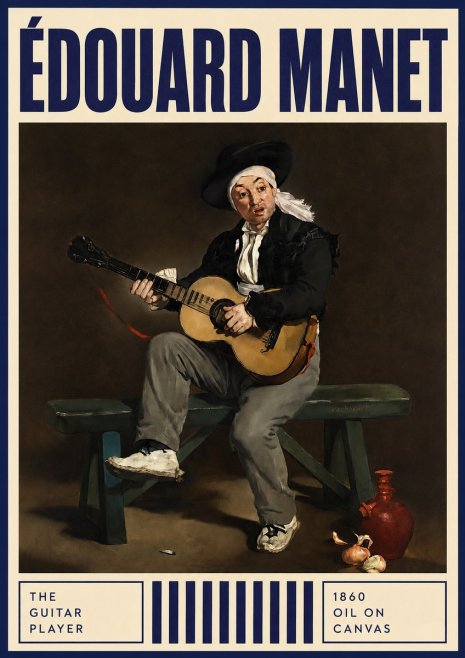 Édouard Manet The Guitar Player No3 - Poszter