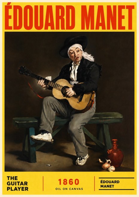 Édouard Manet The Guitar Player No6 - Poszter