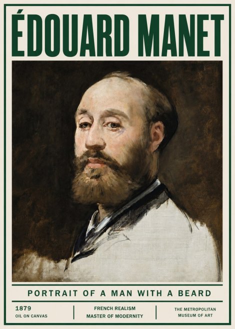 Édouard Manet Portrait of a Man with a Beard No4 - Poszter