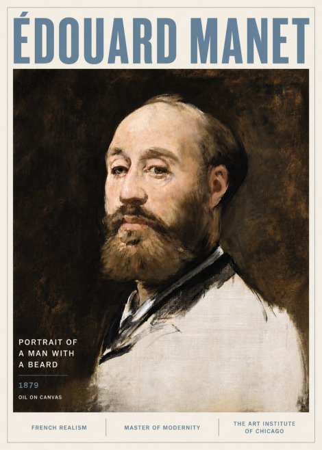 Édouard Manet Portrait of a Man with a Beard No6 - Poszter