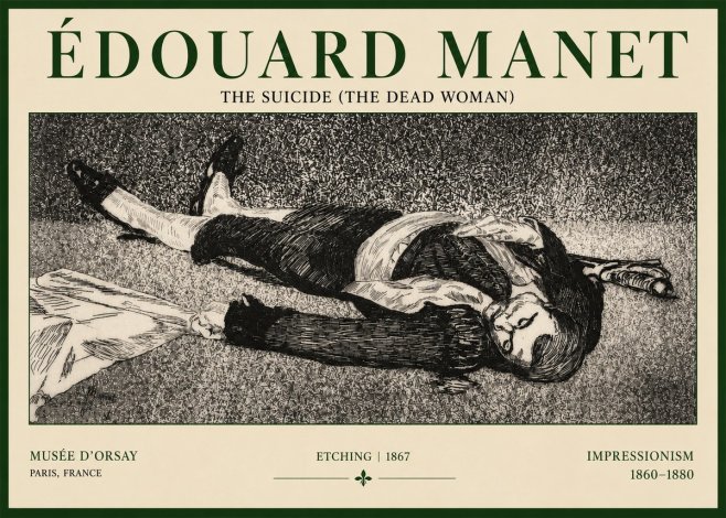 Édouard Manet The Suicide (the Dead Woman) No3 - Poszter