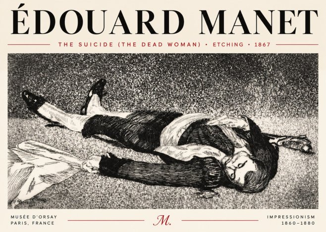 Édouard Manet The Suicide (the Dead Woman) No4 - Poszter