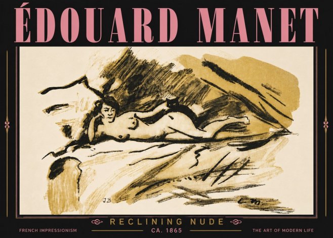 Édouard Manet Reclining Nude No6 - Poszter