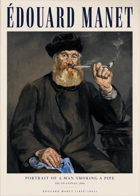 Édouard Manet Portrait of a Man Smoking a Pipe No3 - Poszter