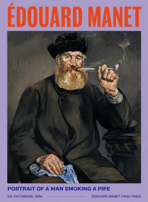 Édouard Manet Portrait of a Man Smoking a Pipe No5 - Poszter