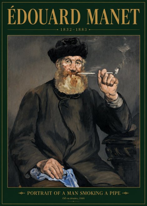 Édouard Manet Portrait of a Man Smoking a Pipe No6 - Poszter
