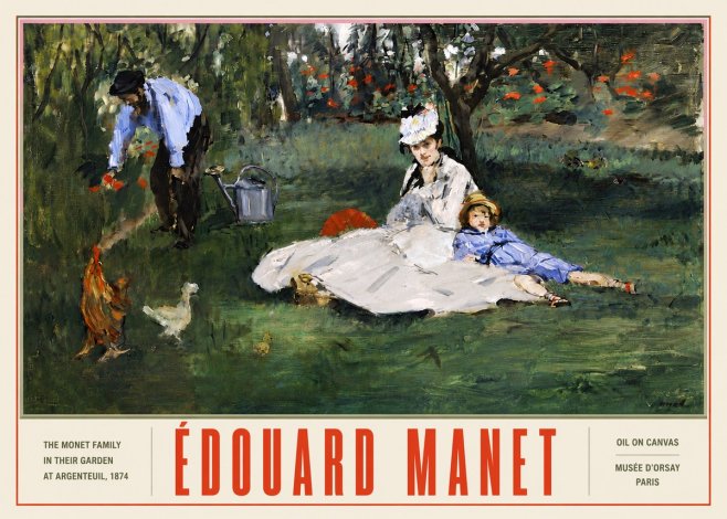 Édouard Manet The Monet Family in Their Garden at Argenteuil, 1874 No5 - Poszter