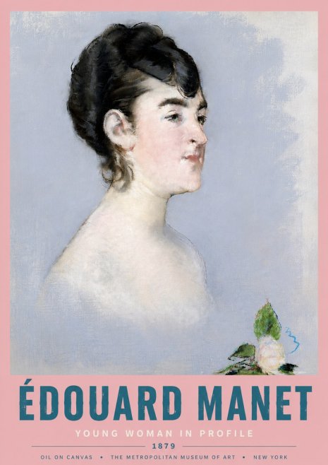 Édouard Manet Young Woman in Profile No6 - Poszter