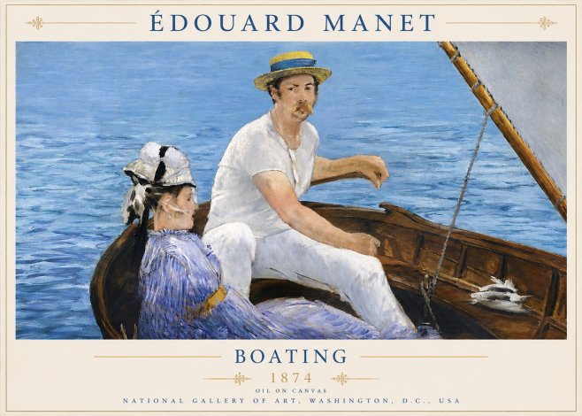 Édouard Manet Boating No3 - Poszter