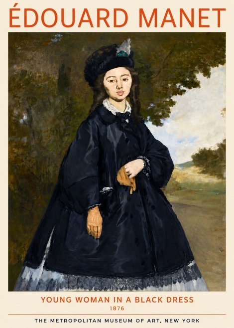 Édouard Manet Young Woman in a Black Dress No4 - Poszter