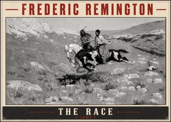 Frederic Remington The Race II No5 - Poszter