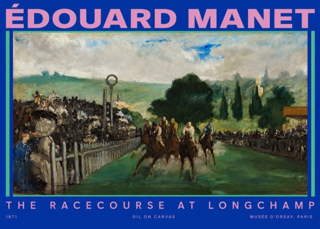 Édouard Manet The Racecourse at Longchamp No2 - Poszter