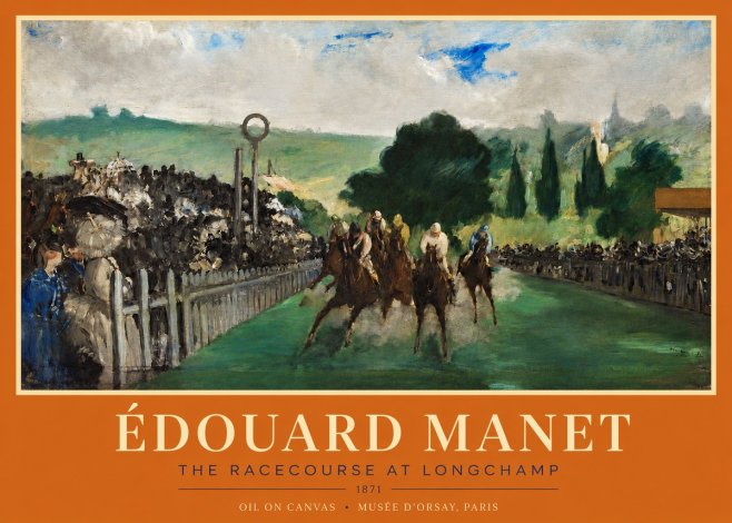 Édouard Manet The Racecourse at Longchamp No3 - Poszter