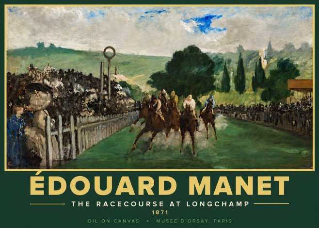 Édouard Manet The Racecourse at Longchamp No5 - Poszter