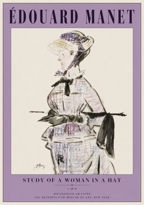 Édouard Manet Study of a Woman in a Hat No2 - Poszter