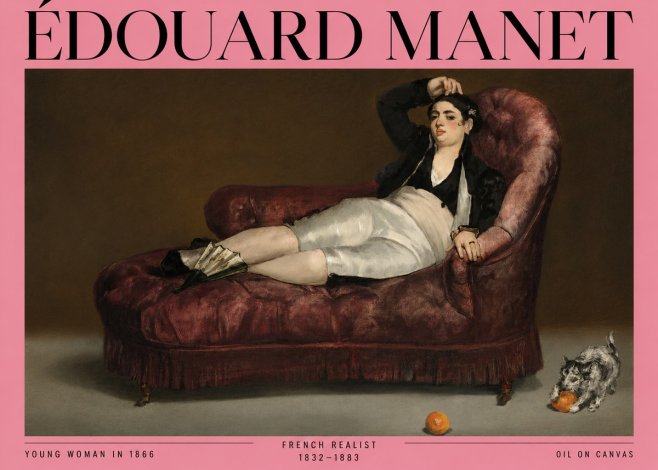 Édouard Manet Young Woman in 1866 No3 - Poszter