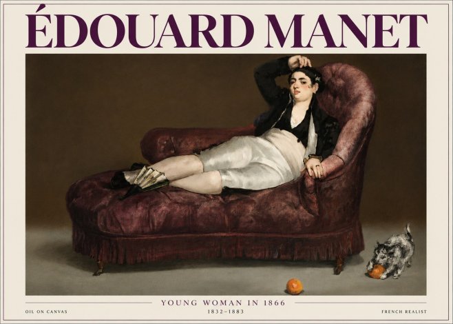 Édouard Manet Young Woman in 1866 No4 - Poszter