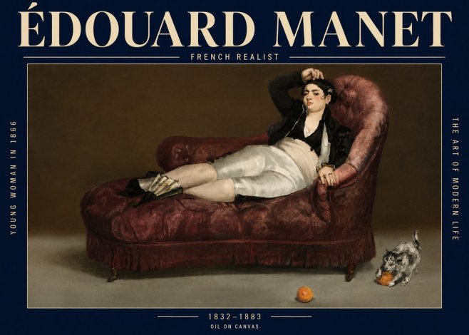 Édouard Manet Young Woman in 1866 No6 - Poszter
