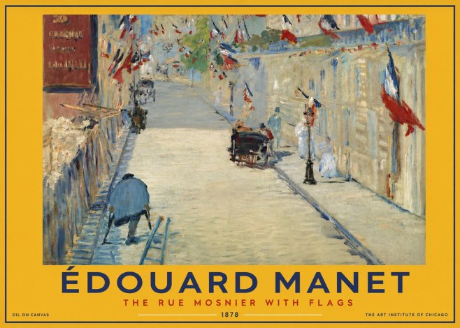 Édouard Manet The Rue Mosnier with Flags No2 - Poszter