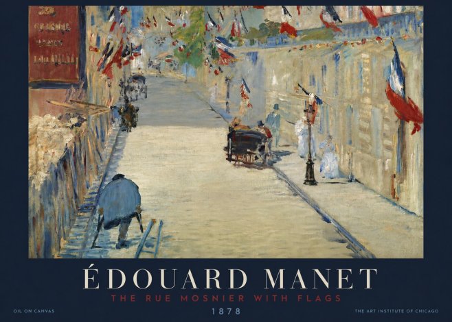 Édouard Manet The Rue Mosnier with Flags No3 - Poszter