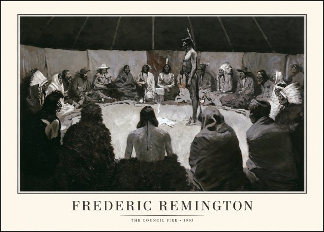 Frederic Remington The Council Fire II No1 - Poszter