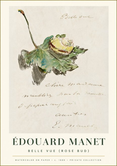 Édouard Manet A Rosebud with Leaf No2 - Poszter
