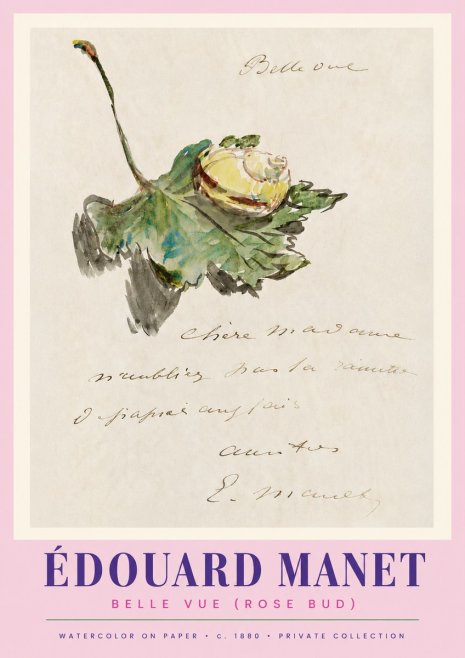 Édouard Manet A Rosebud with Leaf No4 - Poszter
