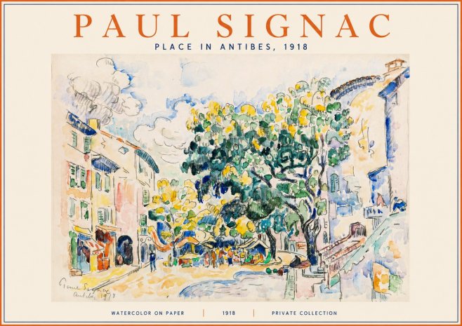 Signac Place in Antibes, 1918 No2 - Poszter