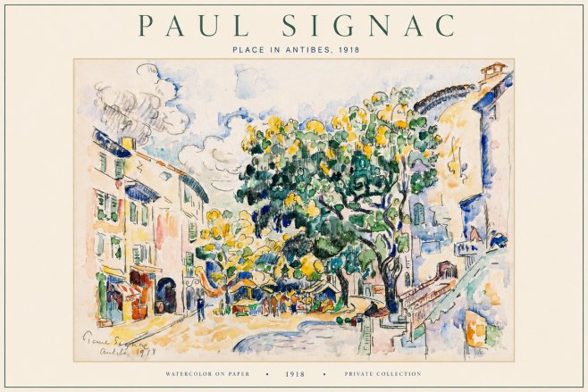 Signac Place in Antibes, 1918 No3 - Poszter