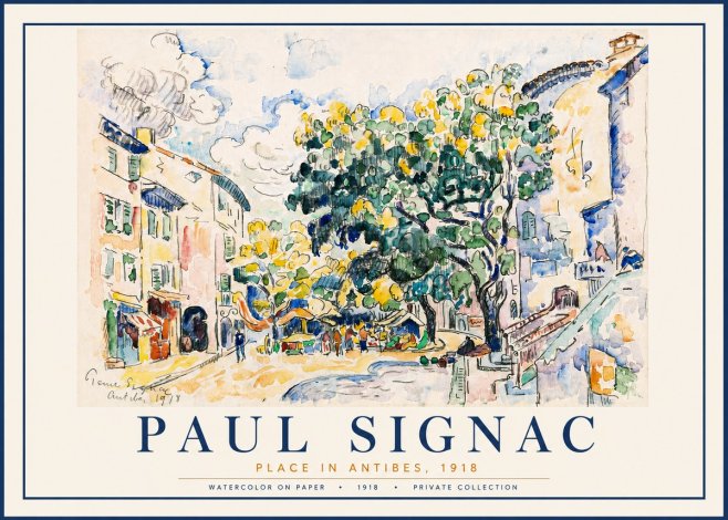Signac Place in Antibes, 1918 No5 - Poszter