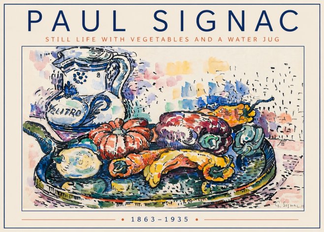 Signac Still Life with Vegetables and a Water Jug No5 - Poszter