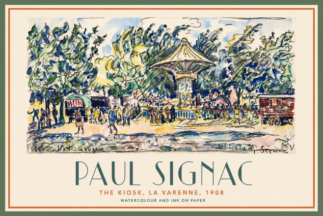 Signac The Kiosk, La Varenne, 1908 No2 - Poszter
