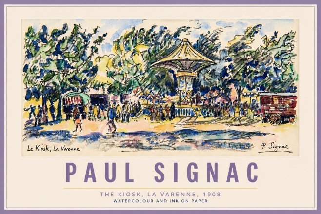 Signac The Kiosk, La Varenne, 1908 No6 - Poszter